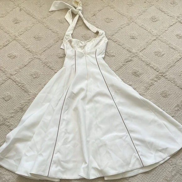 New House Of Cb Loulou Ivory Halter Neck Midi Dress - Picture 7 of 7